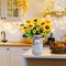 Summer Farmhouse Sunflowers – 13" Metal Milk Jug with Artificial Sunflower Bunches for Rustic Home & Kitchen Decor Floral Arrangements
